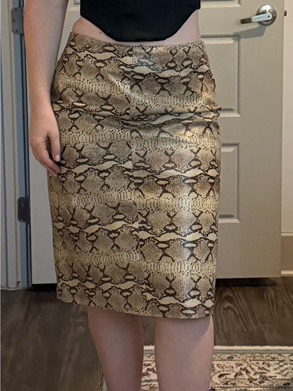 Saks Fifth Avenue Snake Leather Pencil skirt